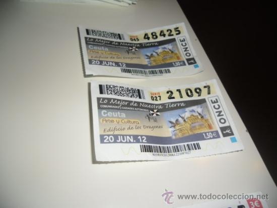 Cupones ONCE: CUPON ONCE A&Ntilde;O 2012 MES JUNIO  DIA 20 EDIFICIO DRAGONES - Foto 1