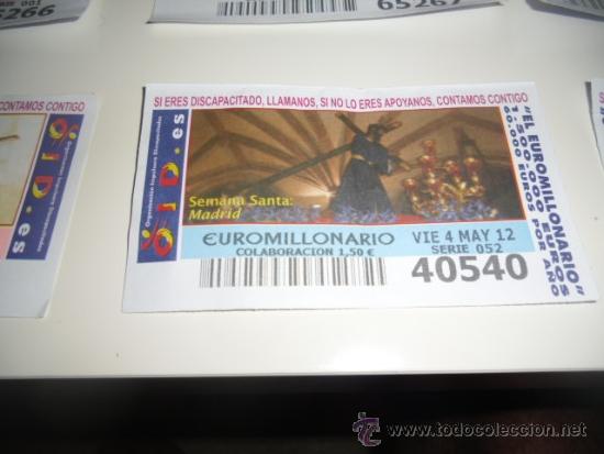 Cupones ONCE: CUPON OID 2012 MAYO 4 SEMANA SANTA MADRID - Foto 1