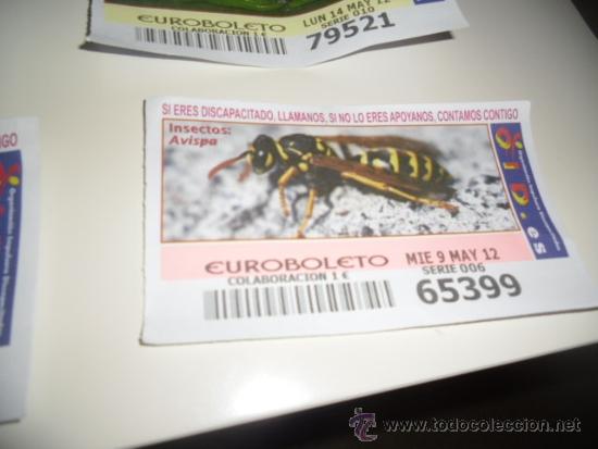 Cupones ONCE: CUPON OID 2012 MAYO 9 INSECTOS AVISPA - Foto 1