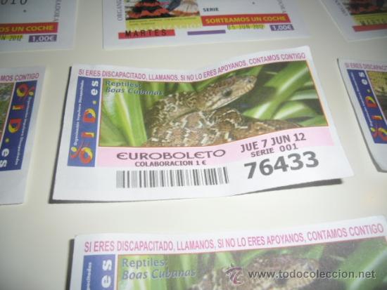 Cupones ONCE: CUPON OID 2012 JUNIO 7 REPTILES BOAS CUBANAS - Foto 1