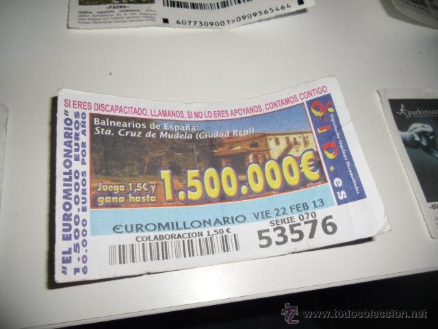Bilhetes ONCE: CUPON OID 2013 BALNEARIOS DE ESPA&Ntilde;A STA CRUZ DE MUDELA CIUDAD REAL