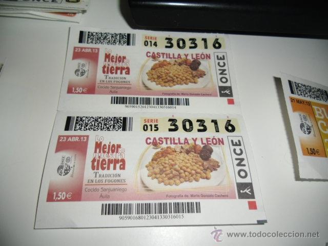 Bilhetes ONCE: CUPON ONCE LO MEJOR DE NUESTRA TIERRA CASTILLA LEON FOGONES