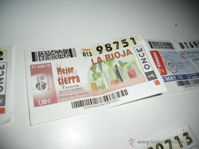 Bilhetes ONCE: CUPON ONCE LO MEJOR DE NUESTRA TIERRA LA RIOJA FOGONES