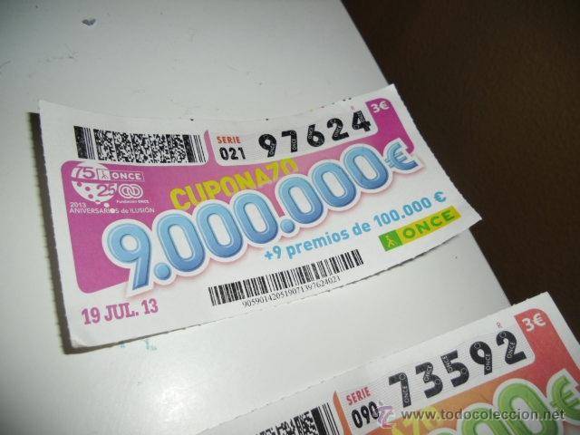 Bilhetes ONCE: CUPON ONCE CUPONAZO 9.0000000 19 JULIO EL DE FOTO