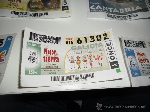 Bilhetes ONCE: CUPON ONCE LO MEJOR DE NUESTRA TIERRA GALICIA JUEGOS POPULARES