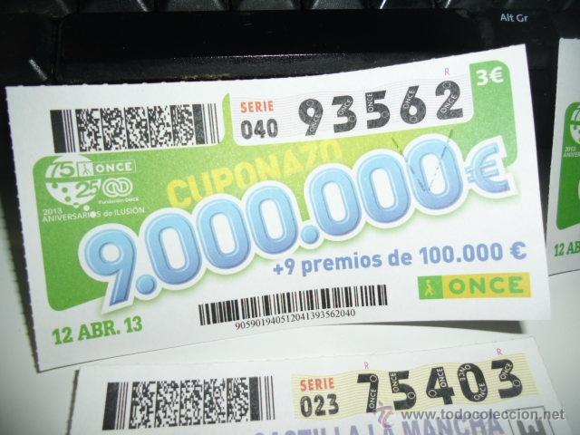 Cupones ONCE: CUPON DE LA ONCE CUPONAZO 12 ABRIL - Foto 1