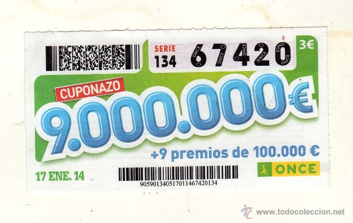 Cupones ONCE: CUPONAZO DE LA ONCE &middot; SORTEO 17 ENERO DE 2014 (N&ordm; 67420)