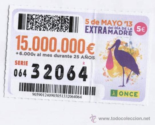 Cupones ONCE: EXTRA DEL DIA DE LA MADRE - 5 MAYO 2013 - Foto 1