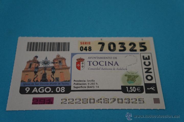 ONCE Coupons: CUP&Oacute;N DE LA ONCE:CIUDAD,TOCINA,(SEVILLA)
