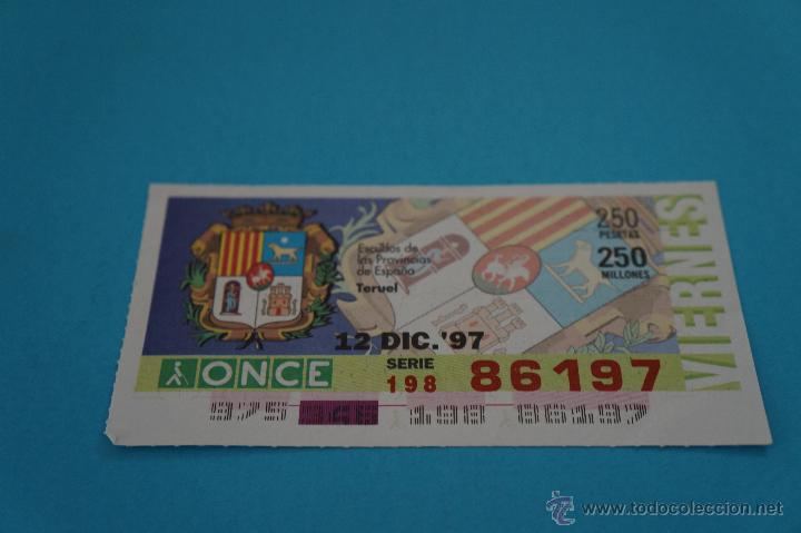 Cupones ONCE: CUP&Oacute;N DE LA ONCE:ESCUDOS,TERUEL - Foto 1