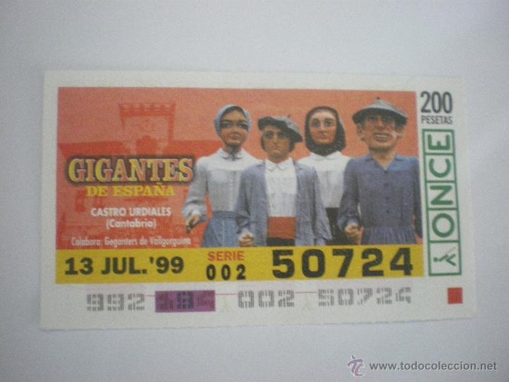 Cupones ONCE: Gigantes de Espa&ntilde;a - Castro Urdiales (Cantabria) - Cup&oacute;n ONCE - 13/07/1999
