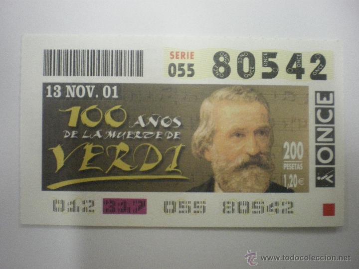 Cupones ONCE: 100 a&ntilde;os de la muerte de Verdi - Cup&oacute;n ONCE - 13/11/2003