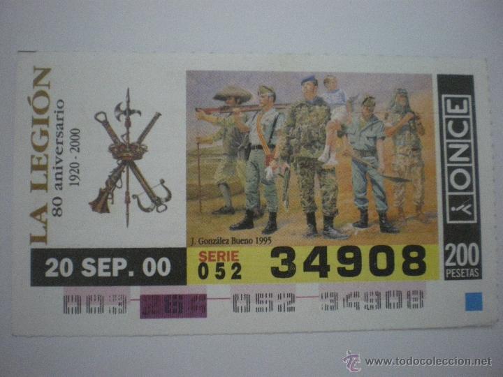 Cupones ONCE: La Legi&oacute;n - 80 aniversario (1920/2000) - Cup&oacute;n ONCE - 20/09/2000