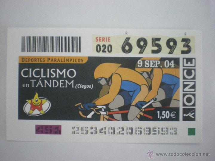 Cupones ONCE: Deportes Paraol&iacute;mpicos - Ciclismo en T&aacute;ndem - Cup&oacute;n ONCE - 09/09/2004