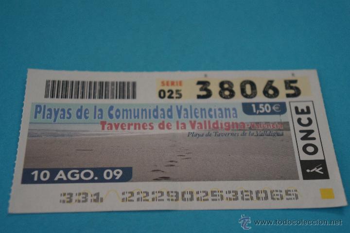 Cupones ONCE: CUP&Oacute;N DE LA ONCE:PLAYA,TAVERNES DE LA VALLDIGNA,VALENCIA,(COMUNIDAD VALENCIANA)