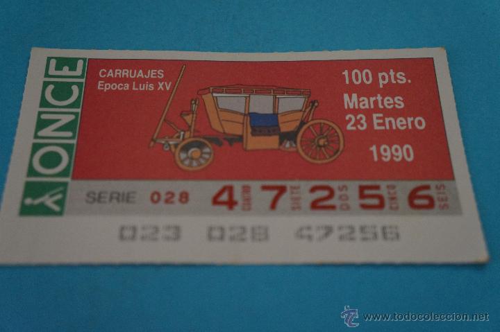 Coupon ONCE: CUP&Oacute;N DE LA ONCE:CARRUAJES,EPOCA LUIS XV