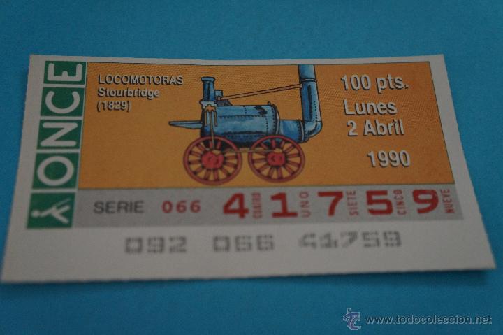 ONCE Coupons: CUP&Oacute;N DE LA ONCE:FERROCARRIL,LOCOMOTORA