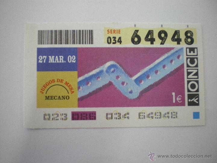 Cupones ONCE: Mecano - Juegos de mesa - Cup&oacute;n ONCE - 27/03/2002