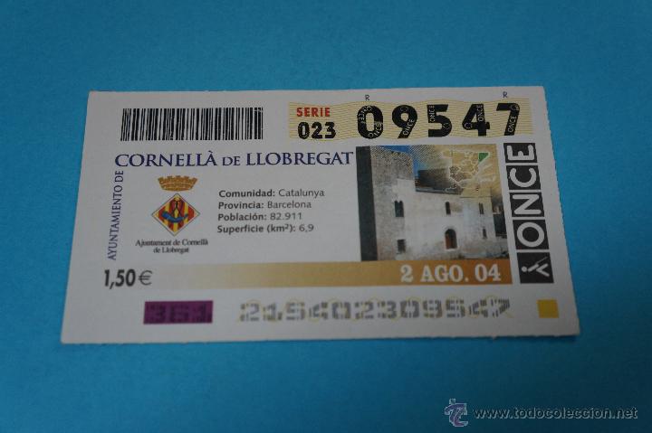 Billets ONCE: CUP&Oacute;N DE LA ONCE:CIUDAD,CORNELL&Agrave; DE LLOBREGAT,(BARCELONA)