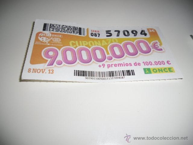Coupon ONCE: CUPON DE LA ONCE 2013 8 NOVIEMBRE CUPONAZO