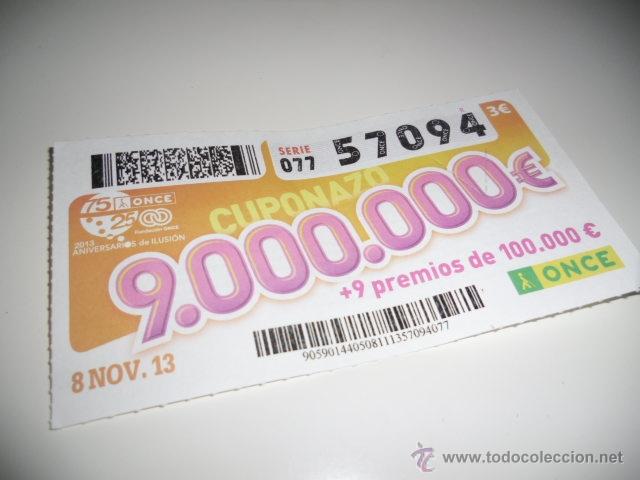 Coupon ONCE: CUPON DE LA ONCE 2013 8 NOVIEMBRE CUPONAZO EL DE FOTO