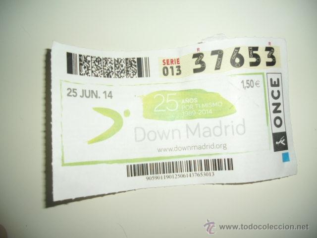 Cupones ONCE: CUPON DE LA ONCE 2014 DOWN MADRID - Foto 1