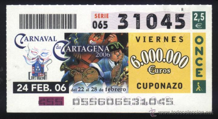 Cupones ONCE: MU-0203- CUPON ONCE. CARNAVAL DE CARTAGENA (MURCIA)