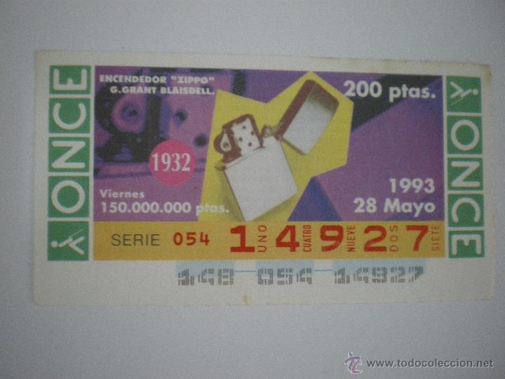 Cupones ONCE: Encendedor Zippo. G. Grant Blaisdell - 1932 - Cup&oacute;n ONCE - 28/05/1993