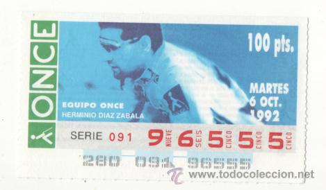 Cupones ONCE: Cup&oacute;n ONCE ciclismo ( Equipo ONCE , Herminio Diaz Zabala )