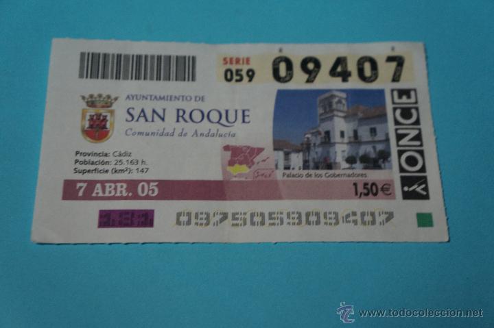 ONCE Coupons: CUP&Oacute;N DE LA ONCE:CIUDAD,CIUDAD,SAN ROQUE,(CADIZ)