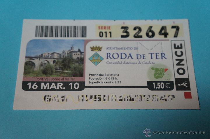 ONCE Coupons: CUP&Oacute;N DE LA ONCE:CIUDAD,RODA DE TER,(BARCELONA)