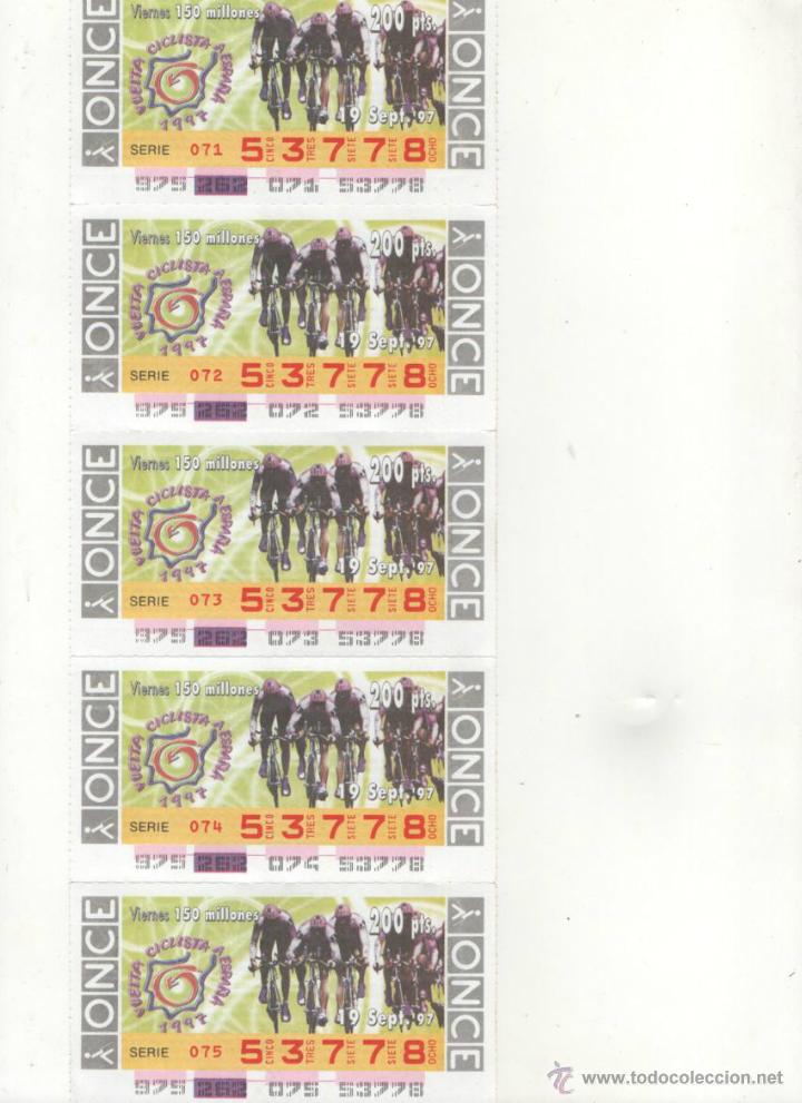 Cupones ONCE: Hoja 5 cupones ONCE ( Vuelta ciclista a Espa&ntilde;a 1997 )