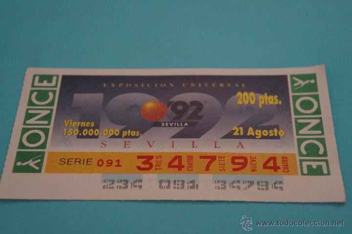 ONCE Coupons: CUP&Oacute;N DE LA ONCE:EXPO 92 SEVILLA