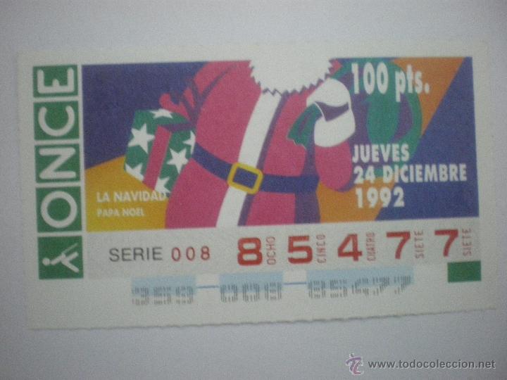 Cupones ONCE: La Navidad. Papa Noel - Cup&oacute;n ONCE - 24/12/1992