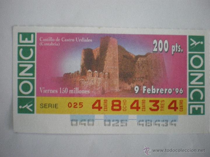 Cupones ONCE: Castillo de Castro Urdiales - Cantabria - Cup&oacute;n ONCE - 09/02/1996