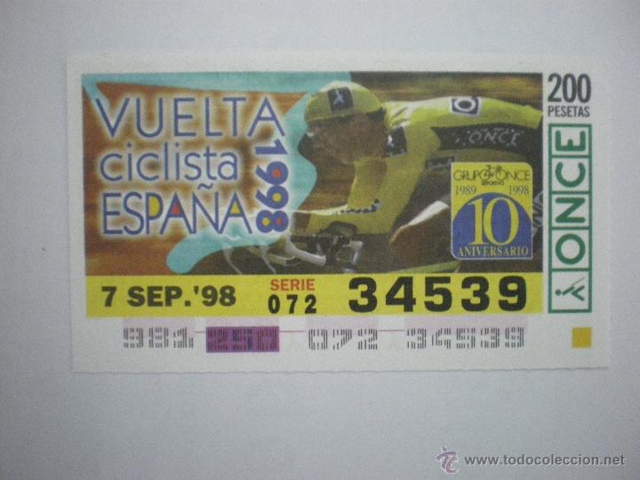 Cupones ONCE: Vuelta Ciclista a Espa&ntilde;a 1998 - Cup&oacute;n ONCE - 07/09/1998