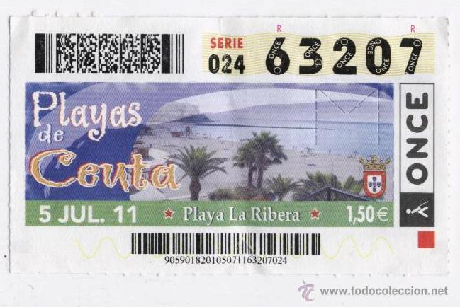 Cupones ONCE: PLAYAS DE CEUTA (PLAYA DE LA RIBERA) - (05-07-11) - Foto 1