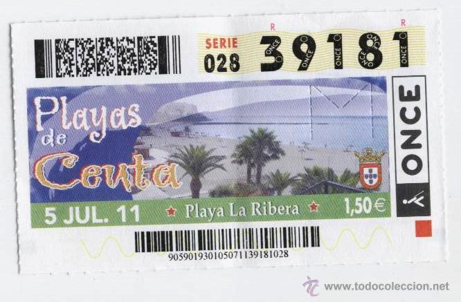 Cupones ONCE: PLAYAS DE CEUTA (PLAYA DE LA RIBERA) - (05-07-11) - Foto 1