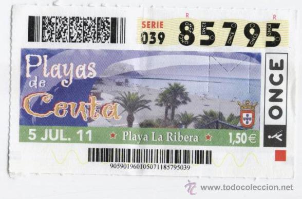 Cupones ONCE: PLAYAS DE CEUTA (PLAYA DE LA RIBERA) - (05-07-11) - Foto 1