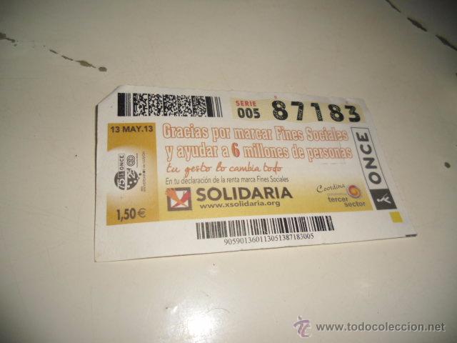 Cupones ONCE: caj-6 LOTERIA ONCE 2013 SOLIDARIA - Foto 1