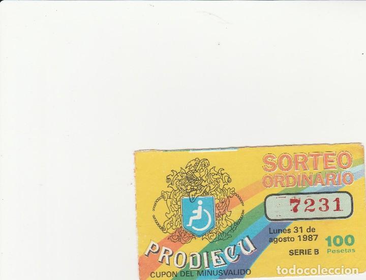 CUPON DE MINUSVALIDO PRODIECU 31 AGOSTO 1987