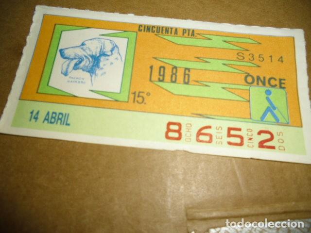 Billets ONCE: CUPONES ONCE 1996 14 ABRIL 15&ordm;