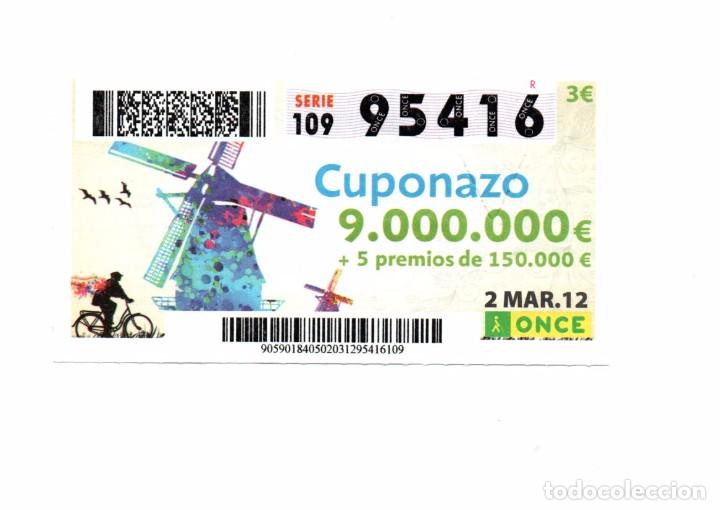 Cupones ONCE: CUP&Oacute;N DE ONCE CIEGOS LOTER&Iacute;A LOTERY 2012 CUPONAZO MOLINOS DE VIENTO CASTILLA LA MANCHA TOLEDO.......
