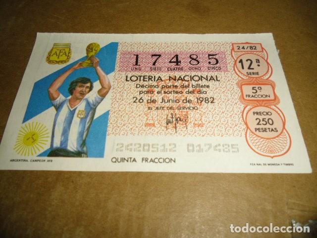 Billets ONCE: CUPON ONCE SERIE 12 26 JUN 82