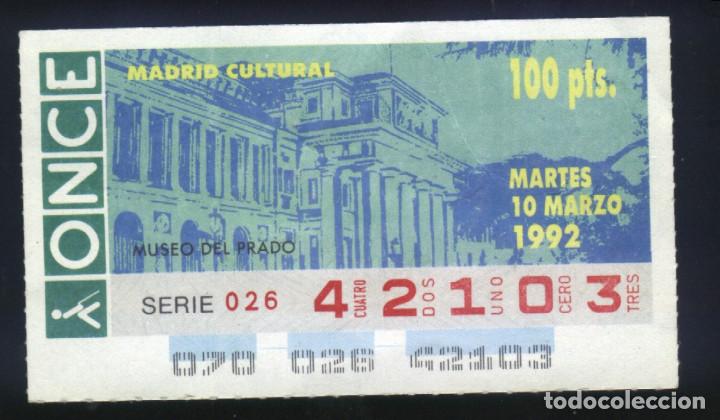 Cupones ONCE: A-4765- CUPON ONCE 10 MARZO 1992. MADRID CULTURAL. MUSEO DEL PRADO.
