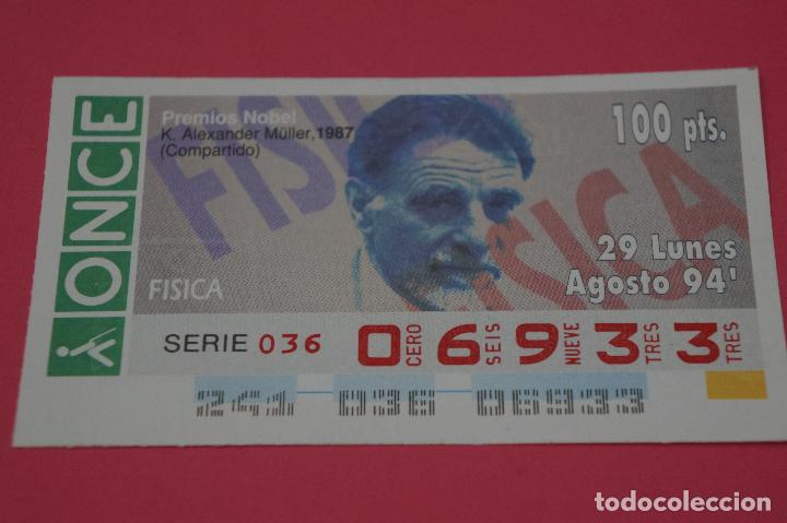 Billets ONCE: CUP&Oacute;N DE LA ONCE:PREMIO NOBEL DE F&Iacute;SICA,K.ALEXANDER MULLER