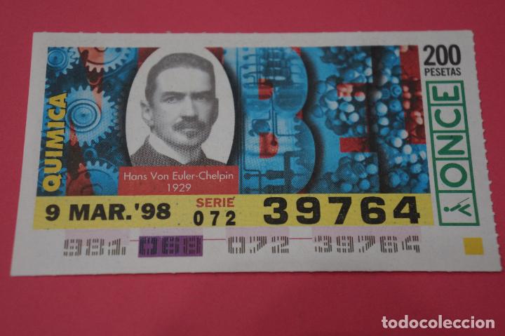 Bilhetes ONCE: CUP&Oacute;N DE LA ONCE:PREMIO NOBEL DE QUIMICA,HANS VON EULER-CHELPIN