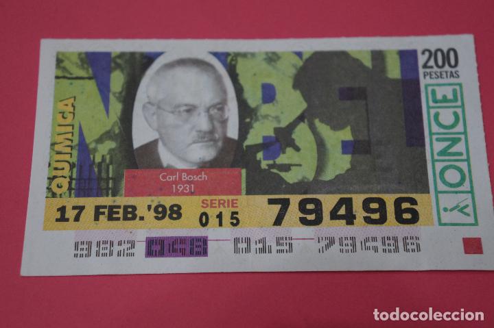 Bilhetes ONCE: CUP&Oacute;N DE LA ONCE:PREMIO NOBEL DE QUIMICA,CARL BOSH