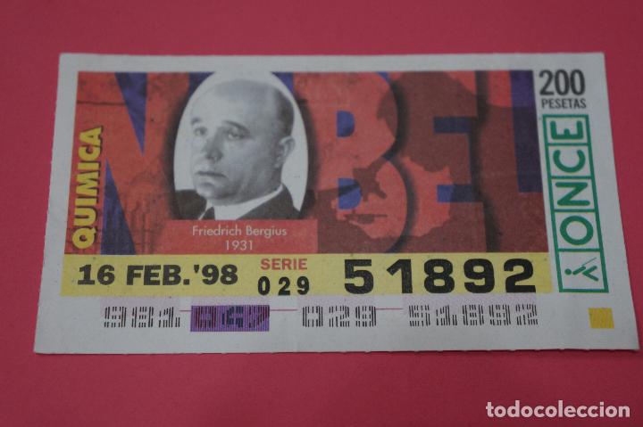 Bilhetes ONCE: CUP&Oacute;N DE LA ONCE:PREMIO NOBEL DE QUIMICA,FRIEDRICH BERGIUS
