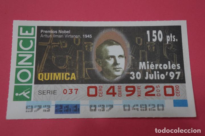 Bilhetes ONCE: CUP&Oacute;N DE LA ONCE:PREMIO NOBEL DE QUIMICA,ARTTURI IIMARI VIRTANEN
